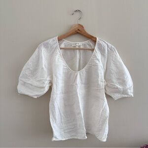 Everlane White Linen Blouse